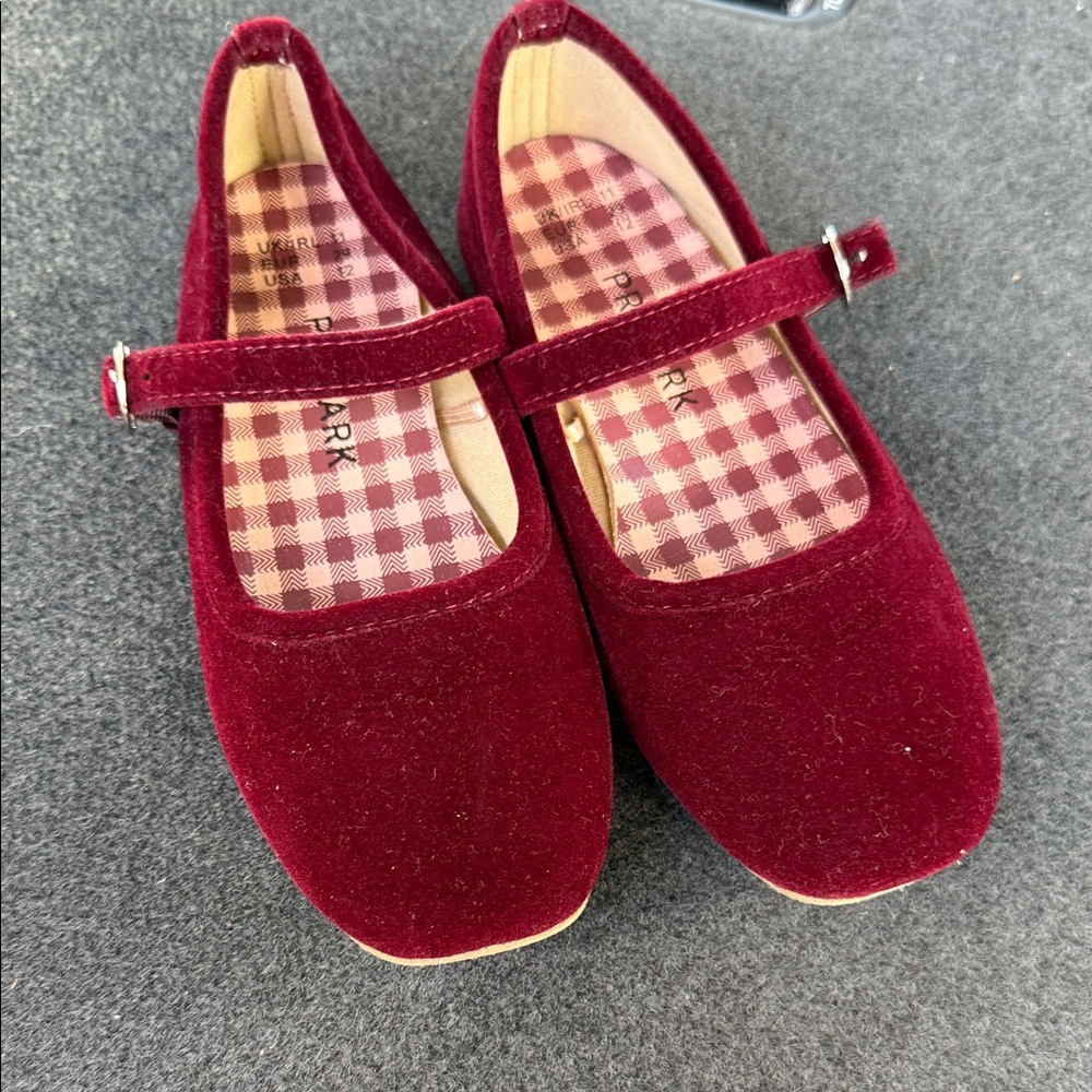 Primark Burgundy Velvet Mary Jane Girls' Shoes